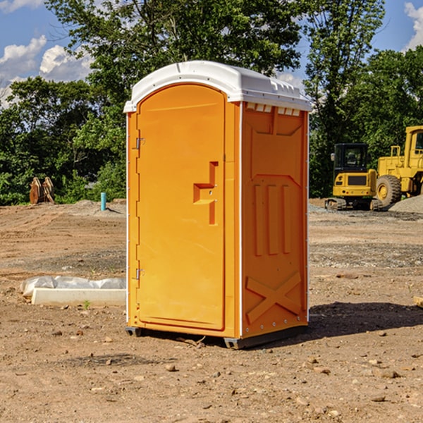 can i customize the exterior of the portable restrooms with my event logo or branding in Schnellville Indiana